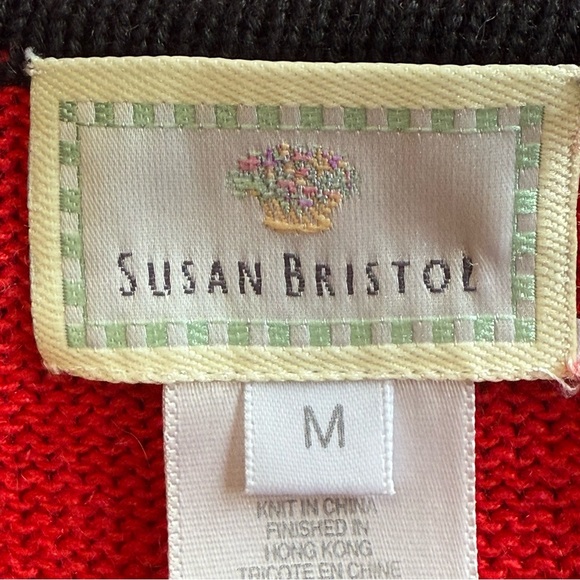 Susan Bristol Vintage Crazy Cat Lady Sweater Vest Leopard Trim size Medium - Picture 7 of 12